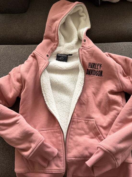 Harley-Davidson Tops - Harley-Davidson Women's Pink Sherpa-Lined Full Zip Hoodie